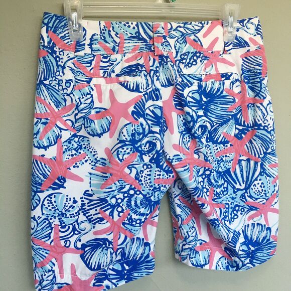 Lilly Pulitzer Chipper Shorts Women 0 Cotton Tropical Print Bermuda 10” Preppy - Picture 10 of 12